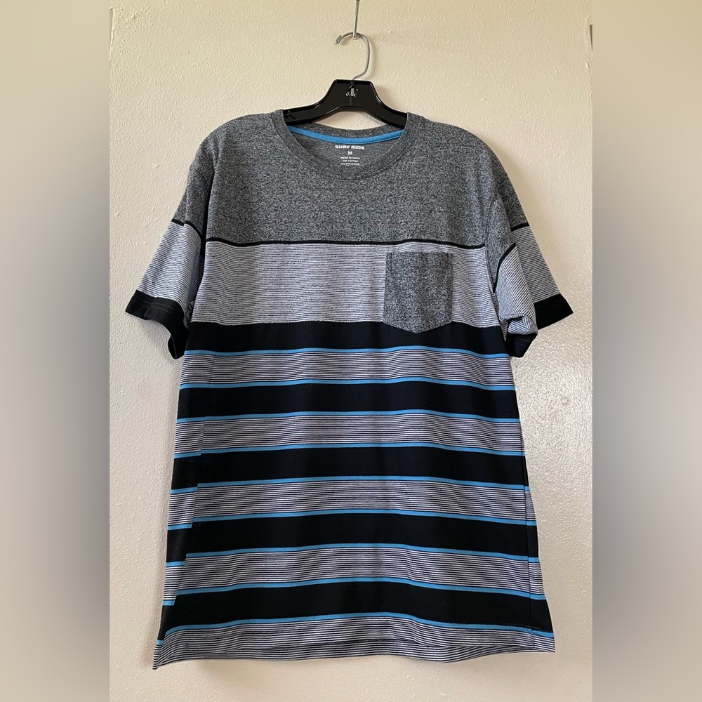Striped Gray and Black Men's Tee